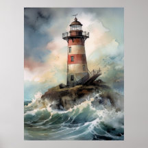 Impressão ou Poster de farol ilustrativo