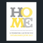 Impressão ou poster personalizar personalizar<br><div class="desc">Esta é uma impressão adorável para a sua casa ou para dar como um lar ou um presente de casamento para alguém. Basta clicar no retângulo de personalização laranja e você pode alterar as palavras e a data sob os pretos e adicionar suas próprias frases ou datas. Você também pode...</div>