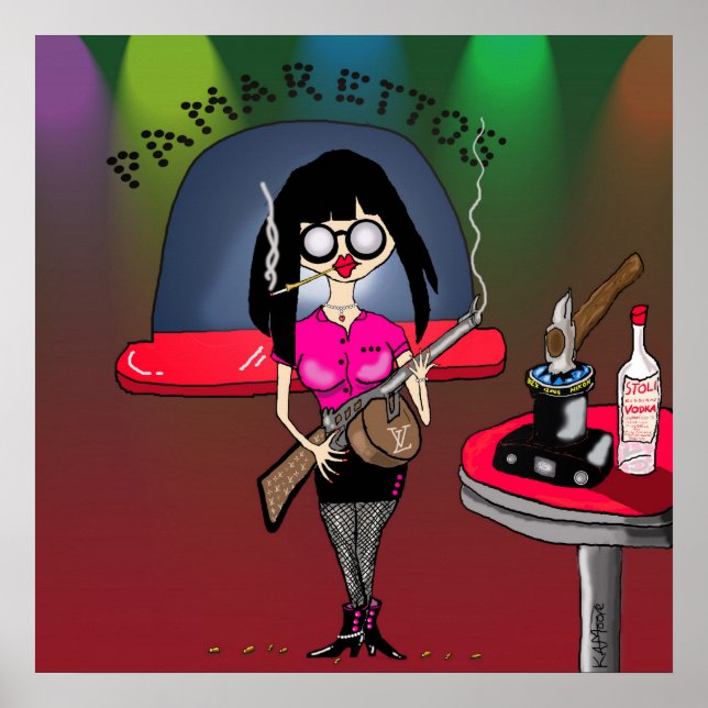 Impressão "Pam-Pam La Rue" - Por Kev Moore (Frente)