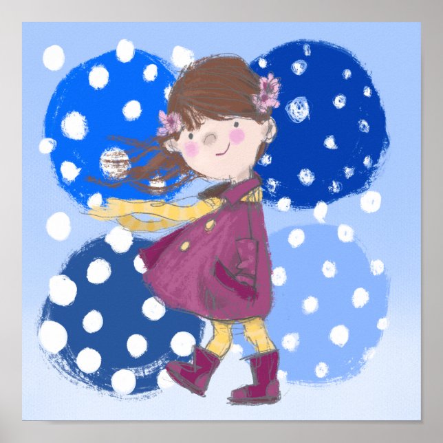 Impressão para o quarto de meninas. Snowball (Frente)