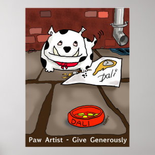 Impressão "Paw Artist Dali" - por Kev Moore