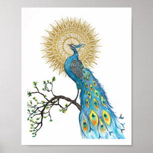 Impressão Peacock Mandala 8x10