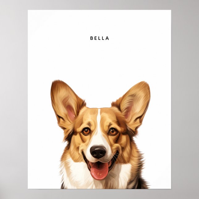 Impressão Personalizada Cardigan Welsh Corgi (Frente)
