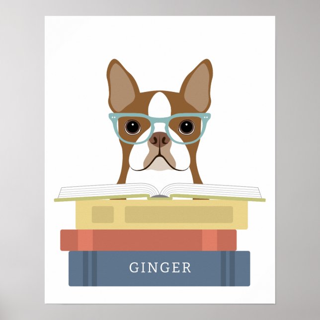 Impressão Personalizada de Cachorro Boston Terrier (Frente)