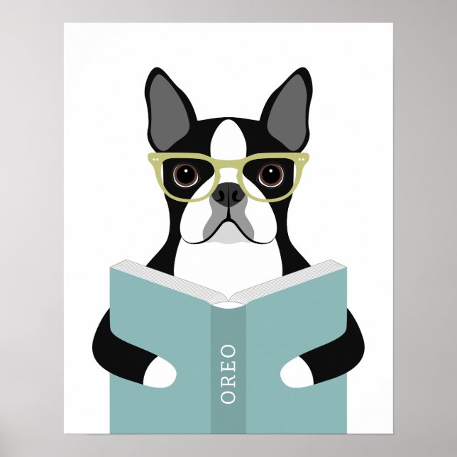 Impressão Personalizada de Cachorro Boston Terrier (Frente)