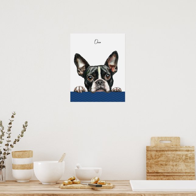 Impressão Personalizada de Cachorro Boston Terrier (Cozinha)
