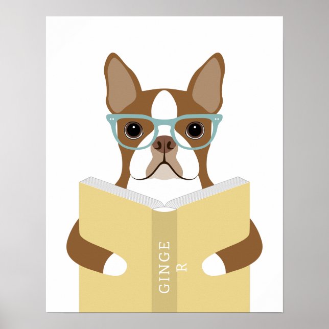 Impressão Personalizada de Cachorro Boston Terrier (Frente)