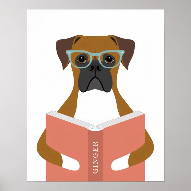 Impressão Personalizada de Cachorro Boxer (Frente)