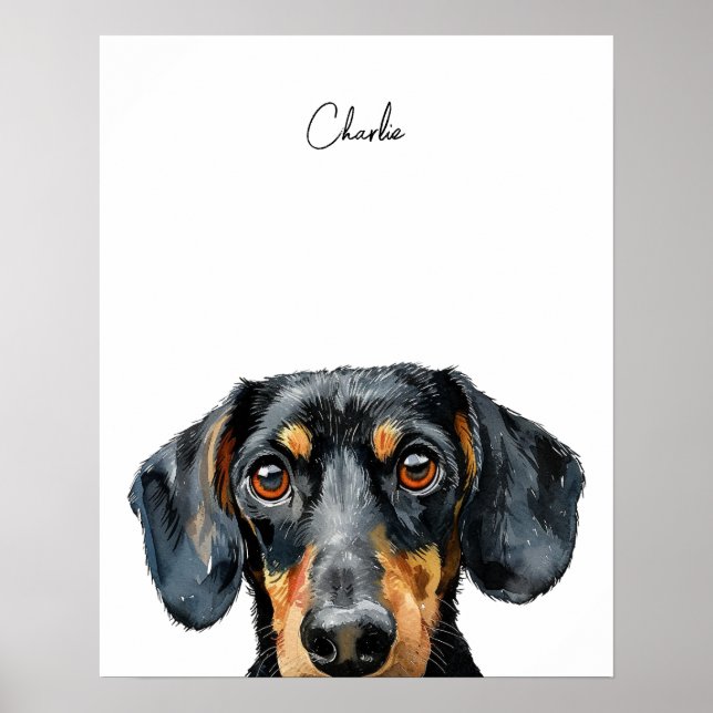 Impressão Personalizada de Cachorro Dachshund (Frente)