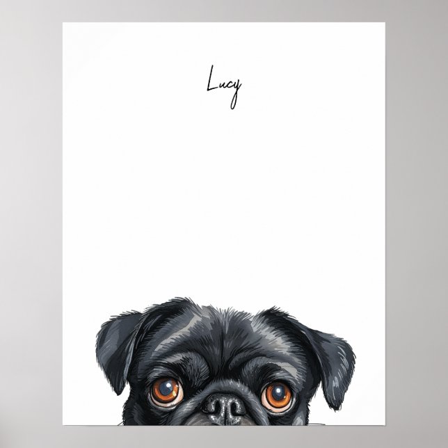 Impressão Personalizada de Cachorro Pug (Frente)