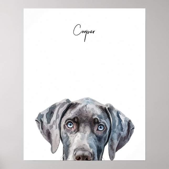 Impressão Personalizada de Cachorro Weimaraner (Frente)