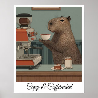 Impressão Personalizada de Cafeteria com Capivara 