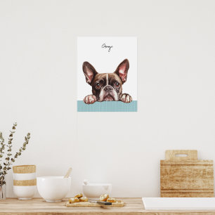 Impressão Personalizada de Cão Boston Terrier