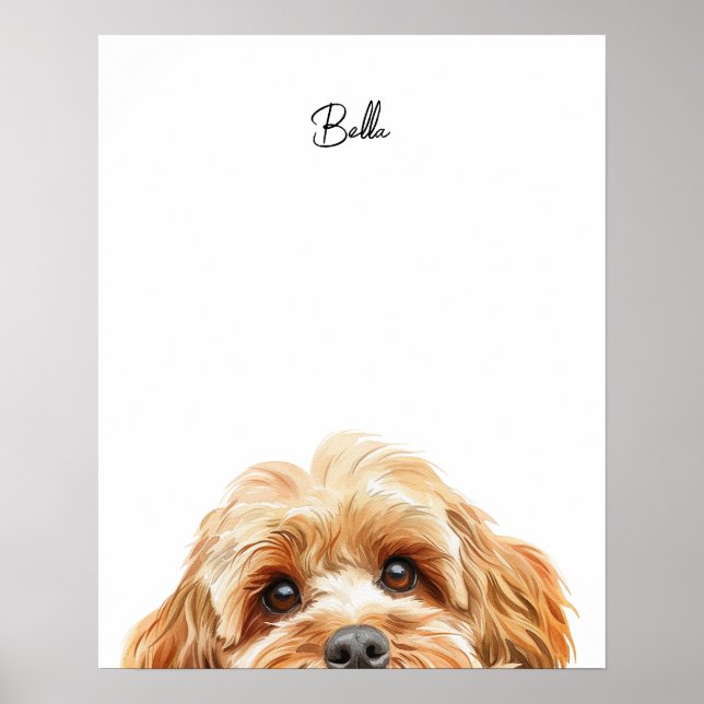 Impressão Personalizada de Cão Cockapoo (Frente)
