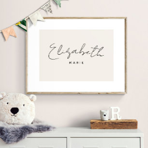 Impressão Personalizada de Nome de Bebê Arte de Pa