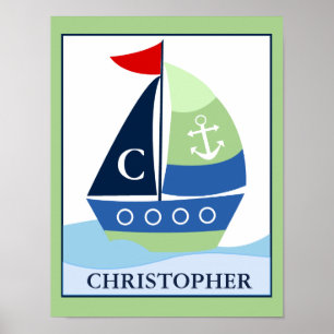 Impressão Personalizada do Pequeno Barco à Vela