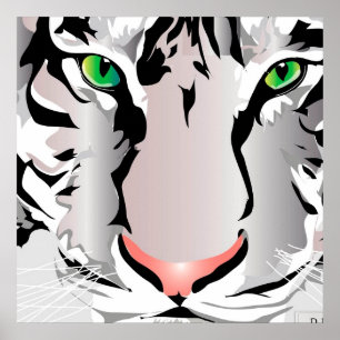 IMPRESSÃO PERSONALIZADA- TIGRE-BRANCO/CINZA