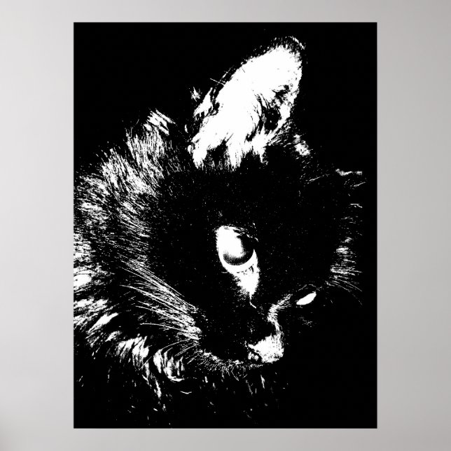 Impressão Pop de Arte de Gato Negro - Posters de G (Frente)