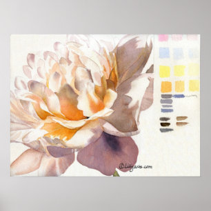 Impressão Poster com Paleta de de Aquarela Branca