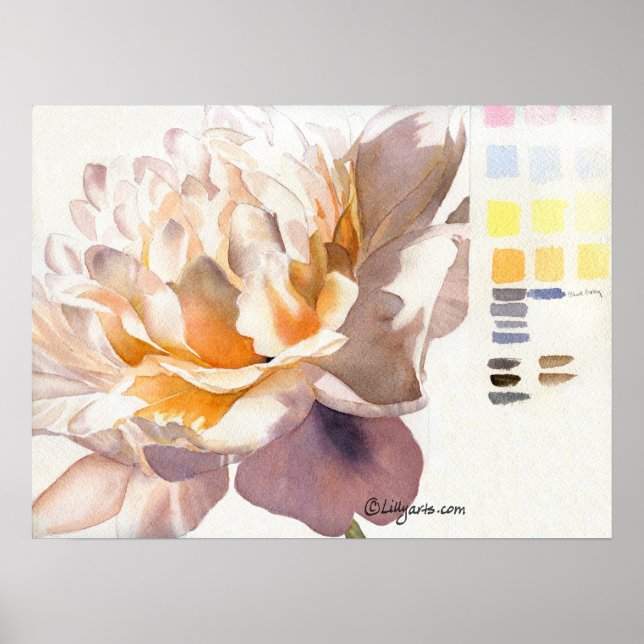 Impressão Poster com Paleta de de Aquarela Branca  (Frente)