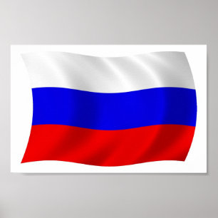 Impressão Poster da bandeira russa
