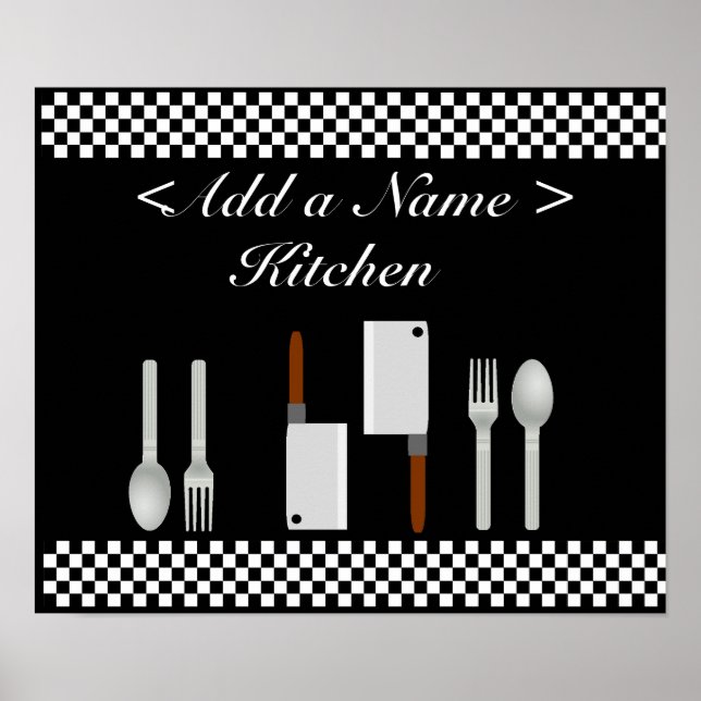 Impressão Poster da cozinha do xadrez (Frente)