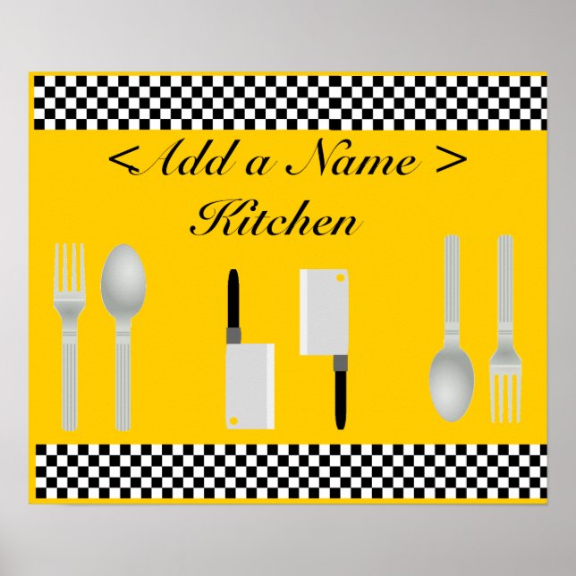 Impressão Poster da cozinha do xadrez (Frente)