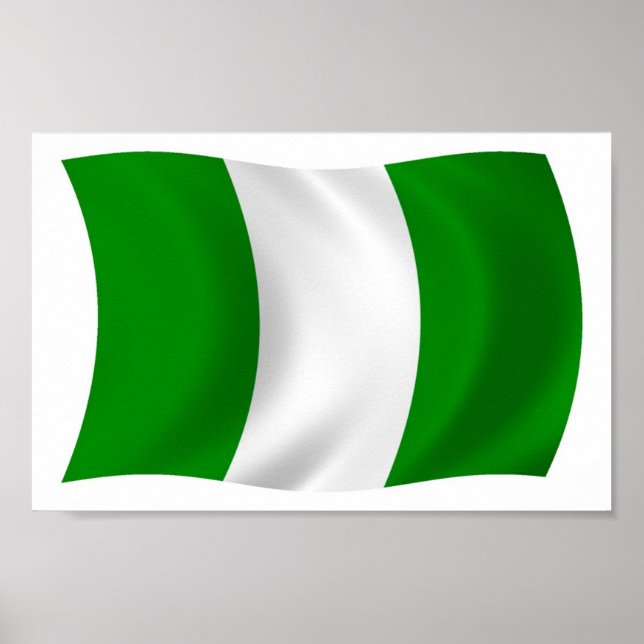 Impressão Poster de Bandeira da Nigéria (Frente)