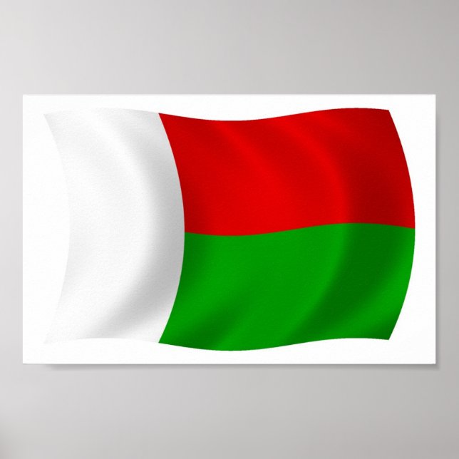 Impressão Poster de bandeira de Madagáscar (Frente)