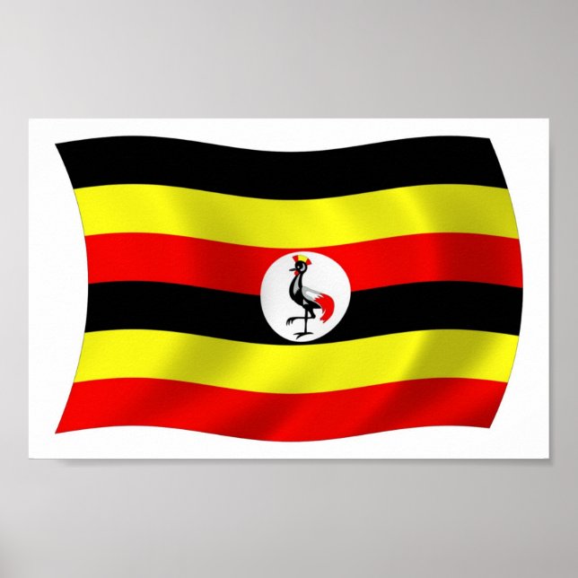Impressão Poster de Bandeira de Uganda (Frente)