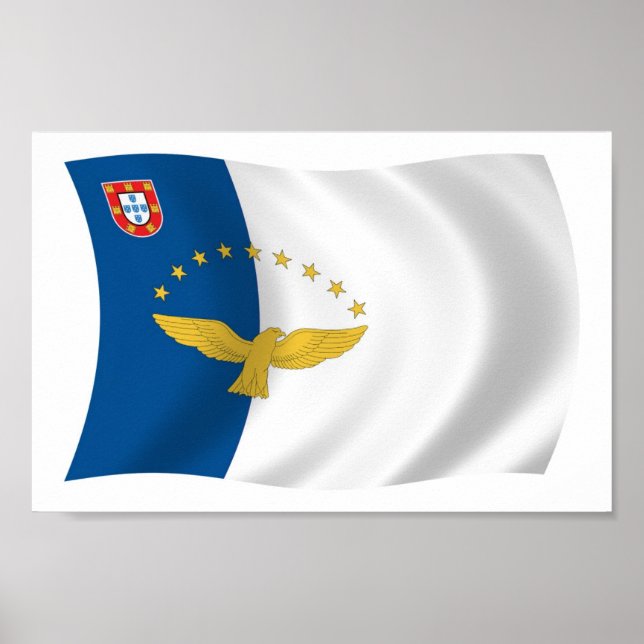 Impressão Poster de bandeira dos Açores (Frente)