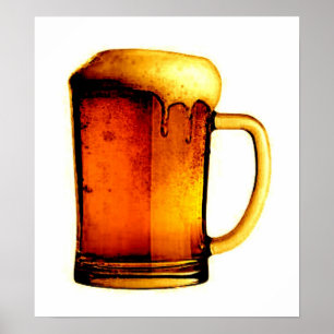 Impressão Poster de caneca de cerveja