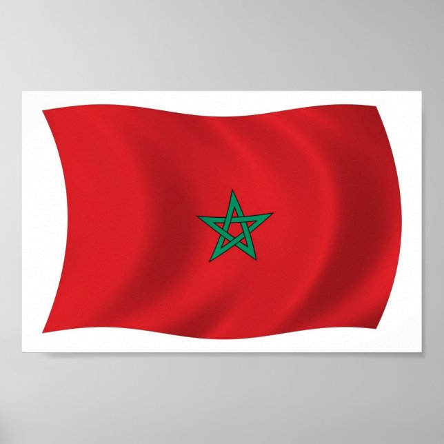 Impressão Poster de Sinalizador Marrocos (Frente)