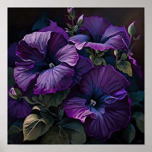 Impressão Poster de Suplente de Petunias Roxo