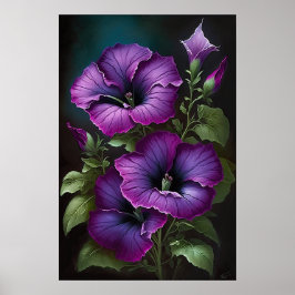 Impressão Poster de Suplente de Petunias Roxo