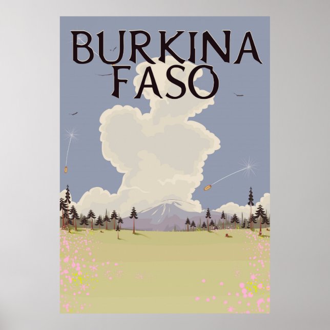 Impressão poster de viagens paisagista Burkina Fas (Frente)