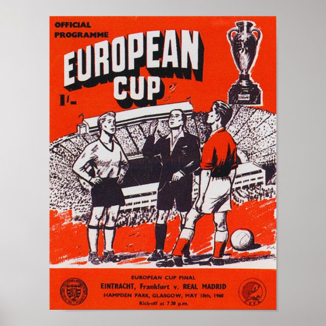 impressão POSTER DO PROGRAMA EURO CUP 1960 (Frente)