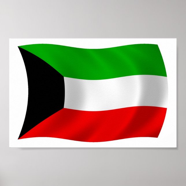 Impressão Poster do Sinalizador do Kuwait (Frente)