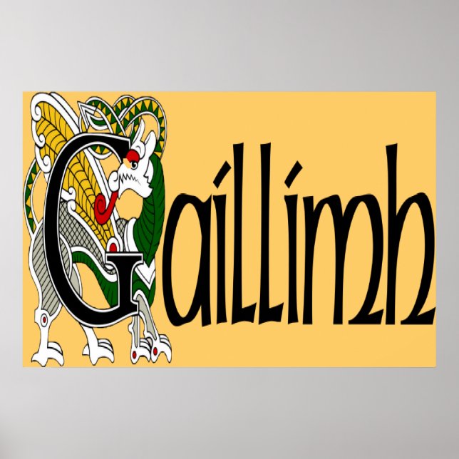 Impressão Poster Galway (gaélico) (Frente)