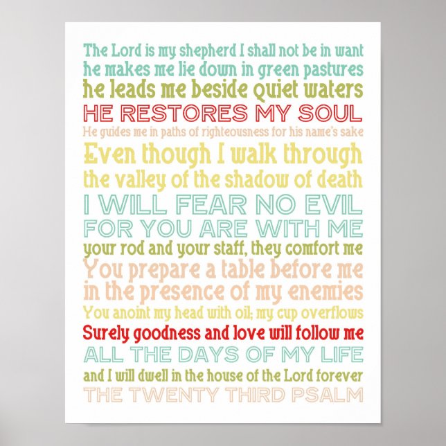 impressão poster psalm 23 (Frente)