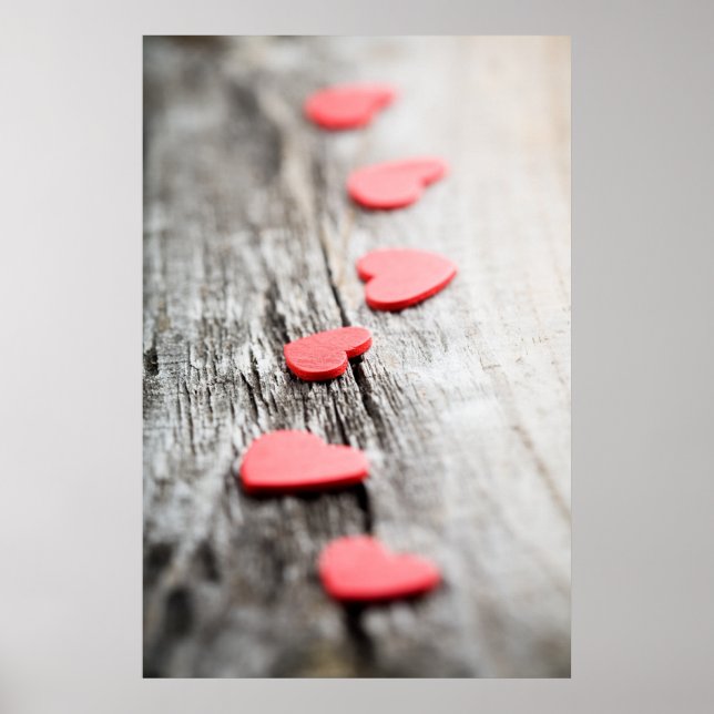 Impressão poster/tela de pequenos corações (Frente)