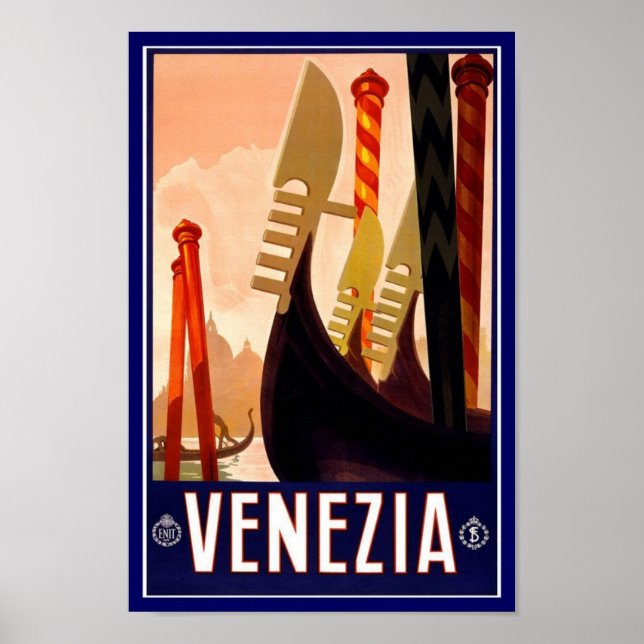Impressão poster vintage Venezia (Frente)