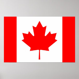 Impressão quadro com a bandeira de Canadá