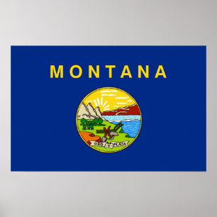 Impressão quadro com a bandeira de Montana, EUA