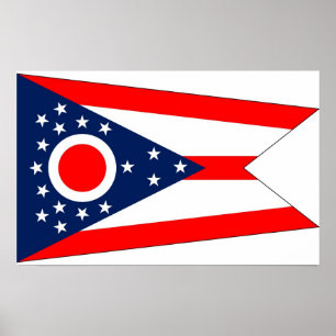 Impressão quadro com a bandeira de Ohio, EUA