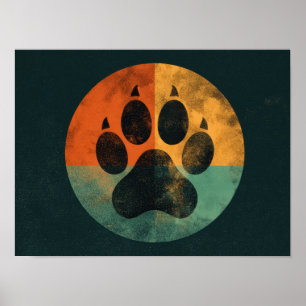 Impressão Retro de Pata – Design Vintage para Aman