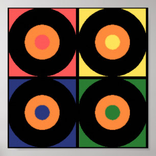 Impressão retro do pop do vinil