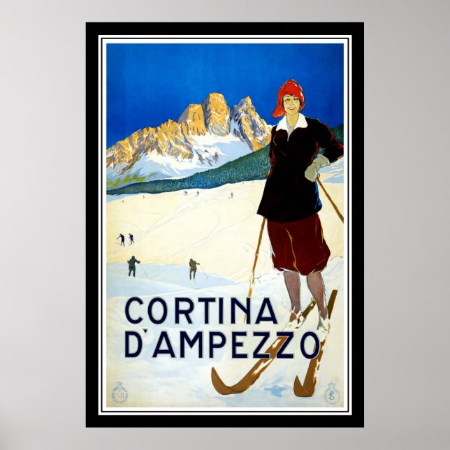 Impressão Retro Imagem Vintage Viagem Cortina d`Am (Frente)