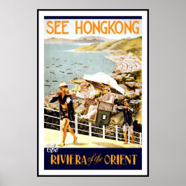 Impressão Retro Vintage Image Viagem Hong Kong