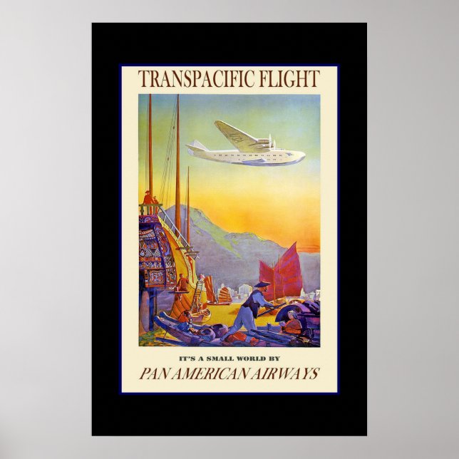 Impressão Retro Vintage Imagem Viagem Pan-American (Frente)